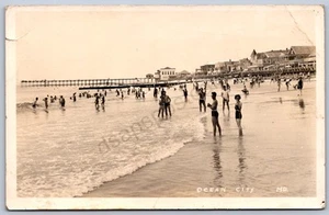 K31/ Ocean City Maryland RPPC Postcard c1930s Bathers Beach Cottages 372 - Picture 1 of 4
