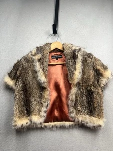 Adrienne Landau Vest Women’s Real Fox Fur Sz Large Polyester Lined - Picture 1 of 5