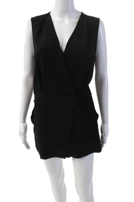 Женский комбинезон Intermix без рукавов с v-образным вырезом многослойный детальный однотонный черный размер P - Изображение 1 из 4