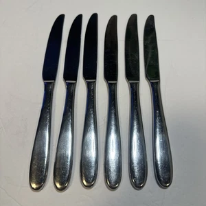 Oneida BAGUETTE Glossy Set of 6 Dinner Knives 9.5" Stainless Flatware Knife - Picture 1 of 5
