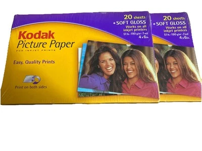 Lot Of 2 New Kodak Picture Paper (20 sheets, 4x6, Soft Gloss) - Image 1 of 2