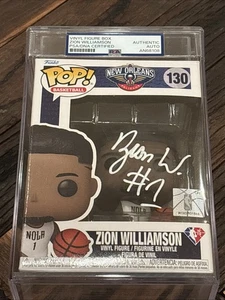 Zion Williamson NOLA Pelicans Signed Funko Pop # 130 PSA Authentic Encapsulated - Picture 1 of 6