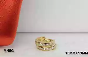 ARGENTO 925 STERLING PLACCATO ORO 10K 7 PIETRE CERCHIO ABBRACCIATO INCERNIERATO ZIRCONI-MH-5WG~BL-W - Foto 1 di 6