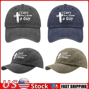 "I Can't But Know A Guy" Funny Trucker Hats Mesh Baseball Cap For Men&Women - Picture 1 of 19