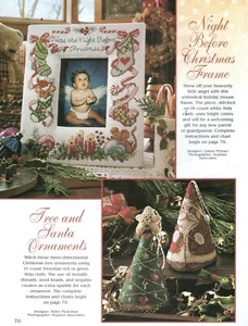 Leisure Arts Christmas Frame and Santa/Tree Ornament Single Cross Stitch Pattern - Picture 1 of 1