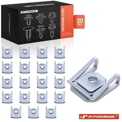 A-Premium 20Pcs 9mm Silver Zinc Retainer Clips Metric U-Nut for BMW 1 3 6 Series - Image 1 of 4