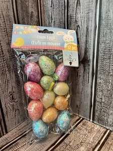 Glitter Easter Egg 1.5” Foam Ornaments Decoration Feather Tree Table Vase Filler - Picture 1 of 3