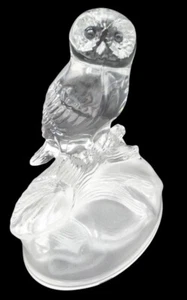 “Snowy Owl'  Heavy 24% Lead Crystal Figurine, 5 3/4" Tall, France - Picture 1 of 11