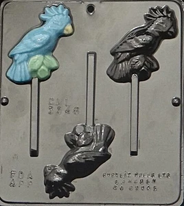 NUOVO 3 Cavità NUOVO TROPICAL BIRD Cioccolato Caramelle Fondente Gesso Argilla Lolly Stampo - Foto 1 di 1