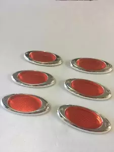 CUBIERTA DE VENTILACIÓN DE FLUJO DE AIRE PARA GUARDABARROS LATERAL DEL COCHE CROMO Reflectante Rojo X 6 PIEZAS - Imagen 1 de 4