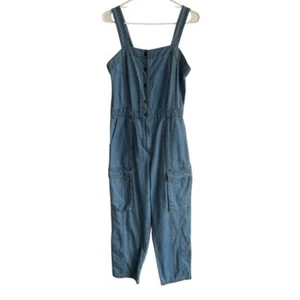 Sundance Valerie Chambray Cargo Jumpsuit, Size 6 - Picture 1 of 7
