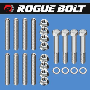 SBC EXHAUST MANIFOLD STUD KIT BOLTS HEX "RAM HORNS" STAINLESS SMALL BLOCK CHEVY - Bild 1 von 1