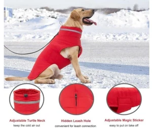 NUOVO N PKG Cappotto Giacca Invernale Cane XL Mklhgty VIOLA Foderato Antivento Regolabile - Foto 1 di 9