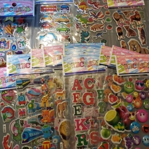 3D Stickers 20 Pk Assorted Puffy Stickers Card Dinosaur Butterfly Letters & More - Picture 1 of 3