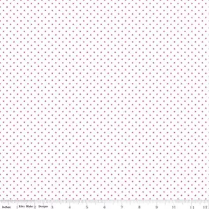 1/4 Yard 9”x42” Riley Blake Swiss Dot (Printed) Hot Pink On White Quilt Cotton - Picture 1 of 1