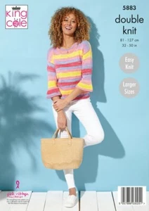 King Cole Knitting Pattern Double Knit Tropical Beaches DK - Top & Sweater - Picture 1 of 2