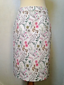 Laura Ashley skirt 10 lined ivory & multicoloured floral cotton blend - Picture 1 of 10
