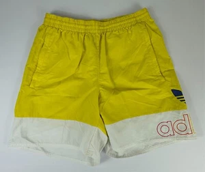 Adidas Pride Gym Shorts Love Unites Swim Board Trunks Mens Sz Small Yellow White - Picture 1 of 13