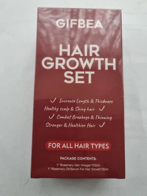 GIFBEA GIFEA hair growth set Rosemary, Oil Serum Rosemarie Vinegar Thining hair.