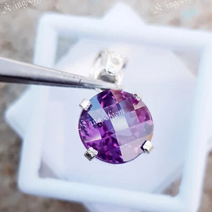 Piedra preciosa suelta redonda solitario de plata alemana alejandrita cambio de color de 24+ quilates - Imagen 1 de 6