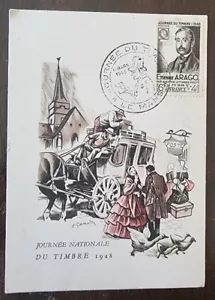 FRANCE Yvert N°794 carte maximum FDC, 1er jour. journée du timbre 1948 Le mans - Imagen 1 de 1