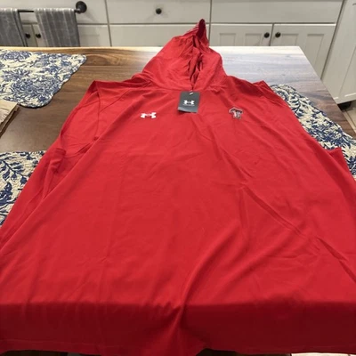 MENS Under Armour TEXAS TECH RAIDERS HOODED SLEEVELESS SHIRT 3XL  RED  NWT - Image 1 of 4