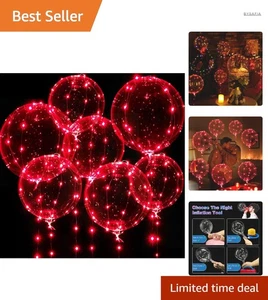 Leuchtende Luftballons 20 Zoll Rot mit LED Lichterketten Valentinstag Hochzei... - Bild 1 von 11
