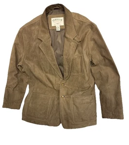 Orvis Jacke Herren 46 braun Leder Feldmantel Blazer Jagd Sportler Safari - Bild 1 von 16