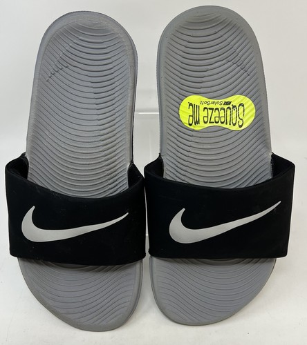 Sandali Nike ragazzo Kawa Slide nero argento taglia 2Y 819352 009 Nike Swoosh