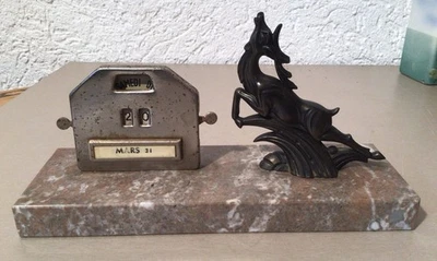 Art Deco Stil, Kalender, Schreibtischobjekt, Kalender, Skulptur, Marmor - Bild 1 von 4