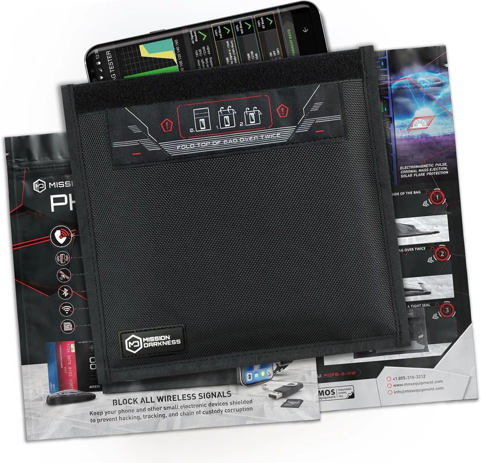 Non Window Faraday Bag PHONES 5th Gen Shielding Law Enforcement