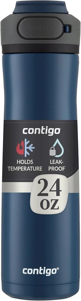 Contigo Cortland Chill 2.0 24oz Stainless Steel Insulated Water Bottle Blueberry