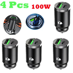 Mini 100W USB Phone Car Charger Adapter Type-C QC3.0 Fast Charging Accessories - Picture 1 of 12