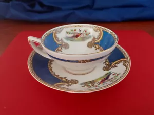 Vintage Myott Staffordshire Chelsea Bird Blue Cup and Saucer RARE - Picture 1 of 8