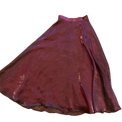 Vintage Y2K Chelsea Nites Shimmer Maxi Skirt Formal Wine Size 12 grunge - Image 1 of 4
