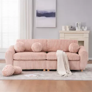 2 Seater Corduroy Sofa Modern Upholstered Couch Love Seat Apartment Office Couch - Picture 1 of 21