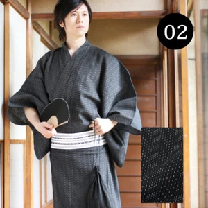 Japanese Men's Kimono Yukata and Obi Belt Set Of 2 WN Size XL - Picture 1 of 14