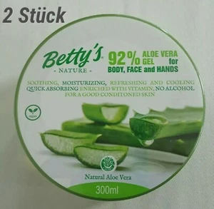 2 Betty's NATURE 92% Aloe Vera Gel Körper Gesicht Hand 2 x 300 ml = 600 ml NEU