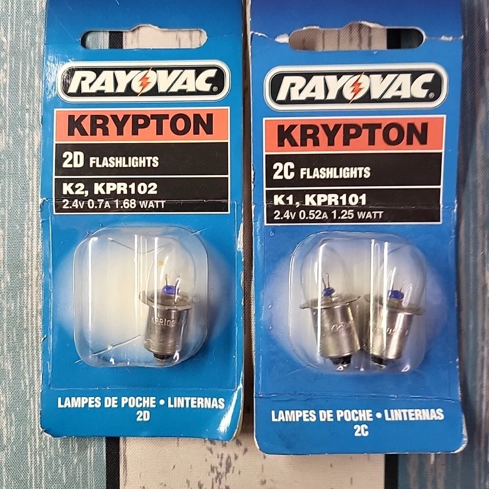 3 bombillas de linterna Rayovac Krypton K1 (2 paquetes) linternas 2D y 3D K1, K2 Foto 1 de 4