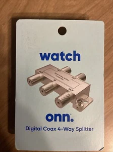 Watch Onn Digital Coax 4 Way Splitter Cable Satellite Antenna Signal 2500Mhz NEW - Picture 1 of 3