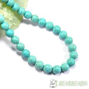 Howlite Turquoise Gemstone Round Loose Beads 2mm 4mm 6mm 8mm 10mm 12mm 15.5’‘