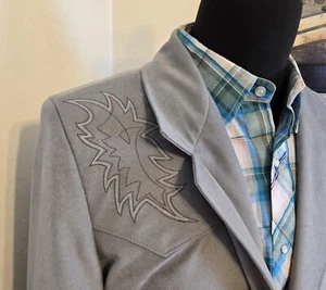 Pioneer Wear Western Blazer Men 42 Jacket MicroSuede Graphic Yoke Sport Coat - Picture 1 of 18