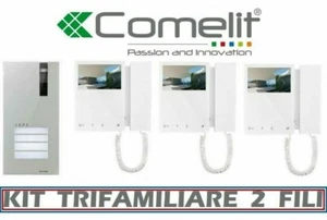 KIT VIDEOCITOFONO 3 FAMIGLIE 2 FILI COMELIT 8461M QUADRA 6701W OFFERTA LIMITATA - Foto 1 di 5