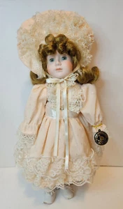 Vintage ~ Brinn's 1989 Porcelain Collectible Doll ~ Plays "Beautiful Dreamer" - Picture 1 of 11