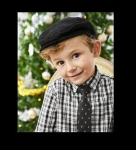 Gymboree Black Corduroy Newsboy Cap Hat NWT Sz 6-8 - Picture 1 of 6