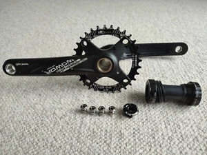 Raceworks 104BCD 32T MTB Bike Crankset & BB Narrow Wide Chainring 170mm - Picture 1 of 11