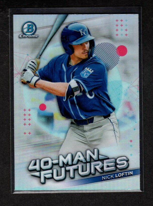 NICK LOFTIN 2021 BOWMAN CHROME 40-MAN FUTURES INSERT KANSAS CITY ROYALS - Image 1 of 1