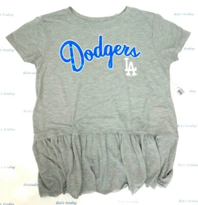 Los Angeles Dodgers Women's Touch by Alyssa Milano Mascot Peplum Tee Shirt 855 - Image 1 of 3