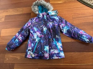Zero Xposur Girls Purple Pink Blue Cosmic Coat Puffer Snowboard Jacket New W Tag - Picture 1 of 15