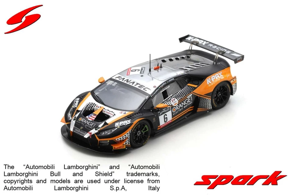 SB505 Spark 1:43 Lamborghini Huracan GT3 EVO #6 Orange 1 KPAX 24H Spa 2022 - Image 1 of 1